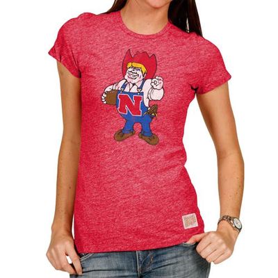 Women's Original Retro Brand Scarlet Nebraska Huskers Tri-Blend T-Shirt