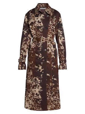 Women's Otka Cotton Cow-Print Coat - Dark Brown - Size 10