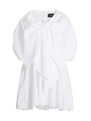 Women's Oversized Bow Minidress - White - Size 2