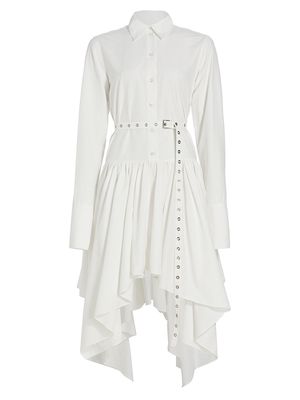 Women's Pastis Long-Sleeve Belted Midi-Dress - White - Size 4