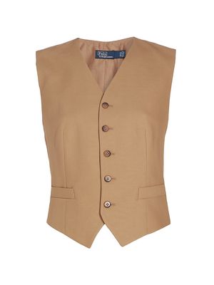 Women's Pauline Cotton-Wool Twill Vest - Monument Tan - Size 10