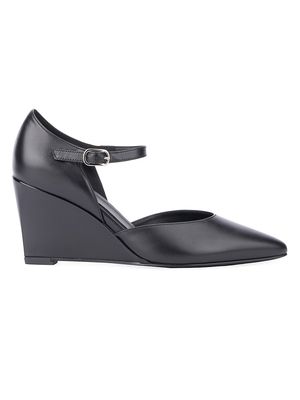 Women's Penelopy 73MM Leather Wedge Pumps - Black - Size 8