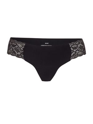 Women's Period & Leak-Proof Lace Cheeky Brief - Black - Size Small - Black - Size Small