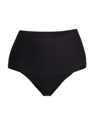 Women's Period & Leak-Resistant High-Waisted Compression Brief - Black - Size Large - Black - Size Large
