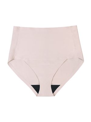 Women's Period & Leak-Resistant High-Waisted Compression Brief - Sand - Size Small - Sand - Size Small