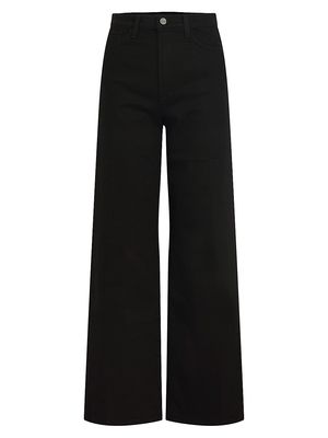 Women's Petite The Mia High-Rise Stretch Wide-Leg Jeans - Black - Size 31