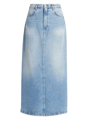 Women's Philo Denim Midi-Skirt - Light Blue - Size 2