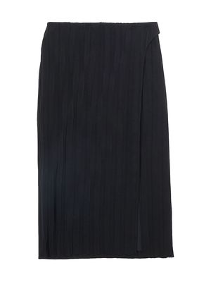 Women's Pleated Wrap Skirt - Black - Size 2