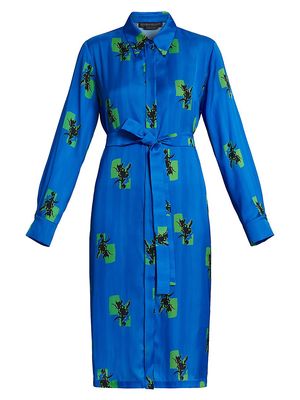 Women's Plus Dravenna Printed Satin Shirtdress - Cornflower - Size 14