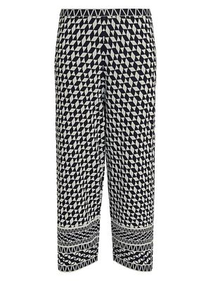 Women's Plus Falster Jacquard Knit Fabric Trousers - Ultramarine - Size Medium