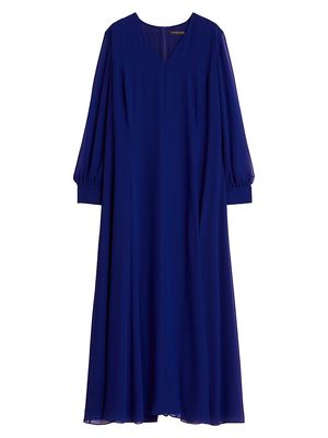 Women's Plus Size Cambio Draped Crepe Georgette Maxi Dress - Cornflower Blue - Size 14