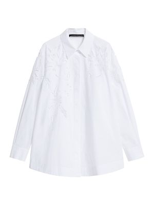 Women's Plus Teorema Embroidered Poplin Tunic - Optical White - Size 14