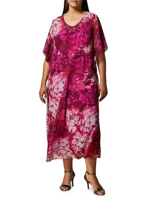 Women's Plus Zenith Silk Georgette Dress - Cyclamen - Size 14