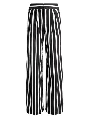 Women's Pompey Striped Wide-Leg Pants - Dream Stripe Black - Size 4