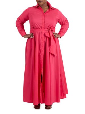 Women's Poplin Maxi Shirtdress - Watermelon - Size 24