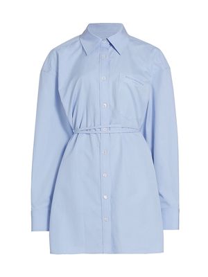 Women's Poplin Tie-Waist Shirtdress - Oxford - Size Medium