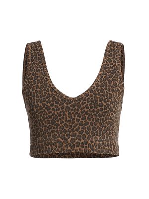 Women's Porter Bra-Leopard Print - Tan - Size XS - Tan - Size XS