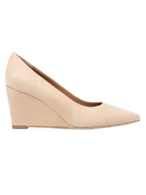 Women's Posie 72MM Suede Wedge Pumps - Almond - Size 7.5