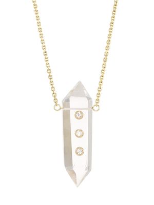 Women's Power Crystals 14K Gold, Diamond & Crystal Necklace - Yellow Gold - Size 24 - Yellow Gold - Size 24