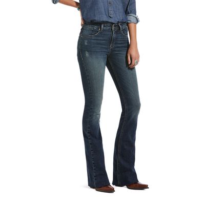 Women's Premium High Rise Flare Jeans in Blue Lake, Size: 25 Short by Ariat