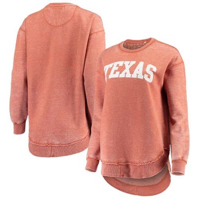 Women's Pressbox Burnt Orange Texas Longhorns Vintage Wash Pullover Sweatshirt