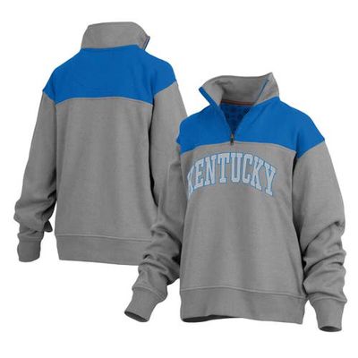 Women's Pressbox Gray Kentucky Wildcats Avon Fleece Quarter-Zip Jacket