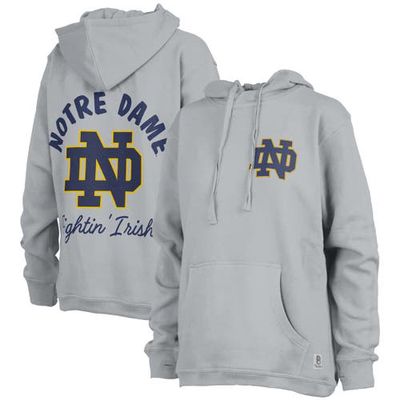 Women's Pressbox Gray Notre Dame Fighting Irish High Tide Maude Fleece Pullover Hoodie