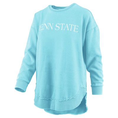 Women's Pressbox Mint Penn State Nittany Lions Seaside Springtime Vintage Poncho Pullover Sweatshirt
