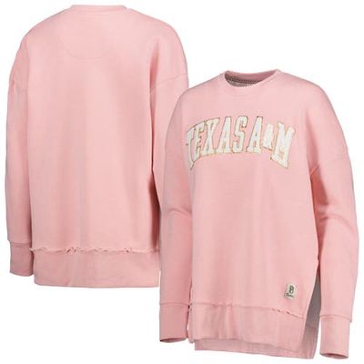 Women's Pressbox Pink Texas A & M Aggies La Jolla Fleece Pullover Sweatshirt