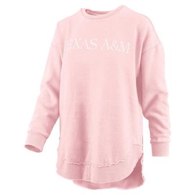 Women's Pressbox Pink Texas A & M Aggies Seaside Springtime Vintage Poncho Pullover Sweatshirt