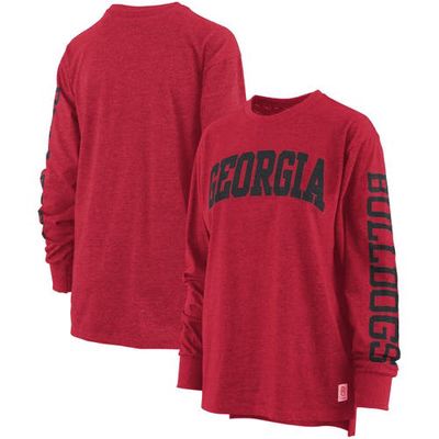 Women's Pressbox Red Georgia Bulldogs Two-Hit Canyon Long Sleeve T-Shirt