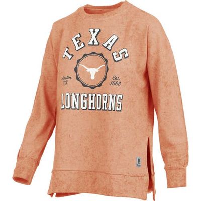 Women's Pressbox Texas Orange Texas Longhorns Sun Washed Bishop Pullover Sweatshirt in Burnt Orange