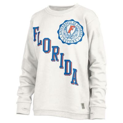 Women's Pressbox White Florida Gators Shoreline Sundown Pullover Sweatshirt