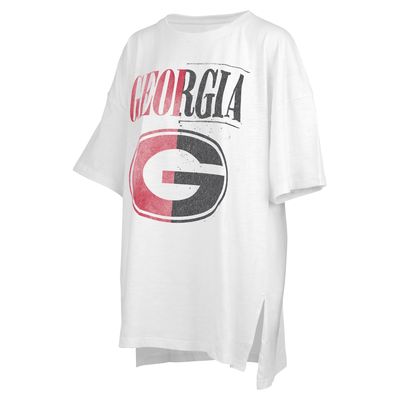 Women's Pressbox White Georgia Bulldogs Lickety-Split Oversized T-Shirt