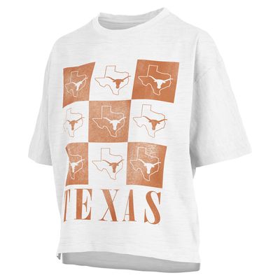 Women's Pressbox White Texas Longhorns Motley Crew Andy Waist Length Oversized T-Shirt