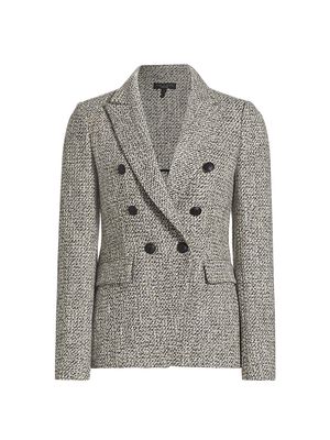 Women's Preston Tweed Blazer - Black White - Size 0