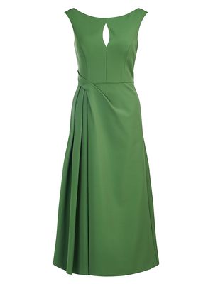 Women's Prewitt Pleated Crepe Midi-Dress - Juniper - Size 2