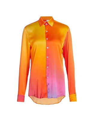 Women's Prism Collection Gradient Silk Shirt - Sunrise Gradient - Size Small - Sunrise Gradient - Size Small