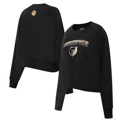 Women's Pro Standard Black Memphis Grizzlies Glam Cropped Pullover Sweatshirt