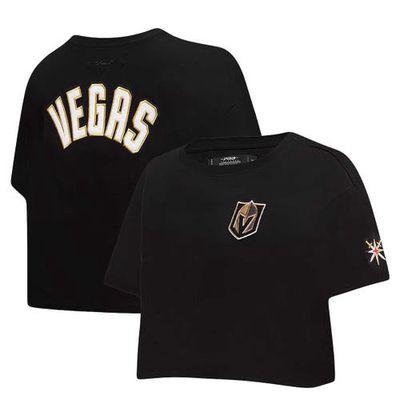 Women's Pro Standard Black Vegas Golden Knights Classic Boxy Cropped T-Shirt