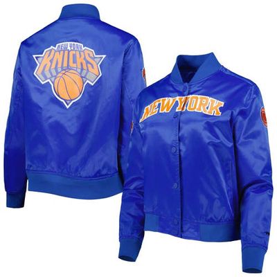Women's Pro Standard Blue New York Knicks Classics Satin Full-Snap Jacket