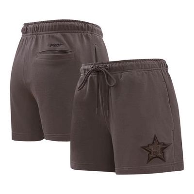 Women's Pro Standard Brown Houston Astros Neutral Fleece Shorts