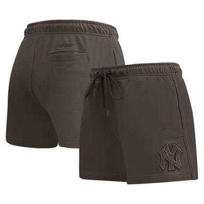 Women's Pro Standard Brown New York Yankees Neutral Fleece Shorts