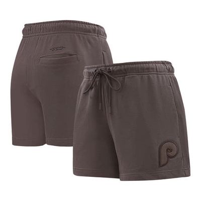 Women's Pro Standard Brown Philadelphia Phillies Neutral Fleece Shorts