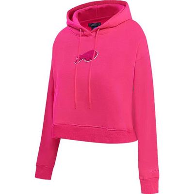 Women's Pro Standard Buffalo Bills Triple Pink Cropped Pullover Hoodie