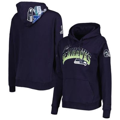 Women's Pro Standard College Navy Seattle Seahawks Local Patch Pullover Hoodie