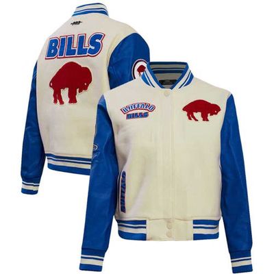 Women's Pro Standard Cream Buffalo Bills Retro Classic Vintage Full-Zip Varsity Jacket