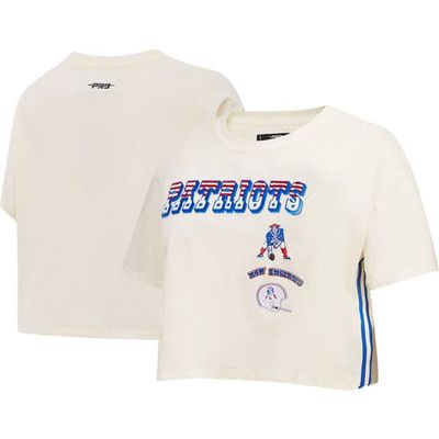 Women's Pro Standard Cream New England Patriots Retro Classic Boxy Cropped T-Shirt