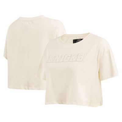Women's Pro Standard Cream New York Knicks Neutral Boxy Crop T-Shirt