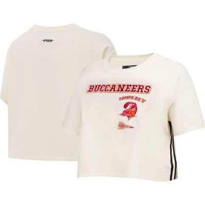 Women's Pro Standard Cream Tampa Bay Buccaneers Retro Classic Boxy Cropped T-Shirt